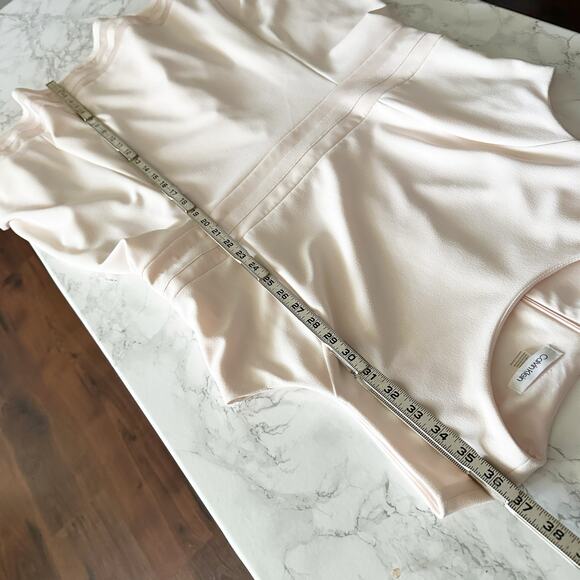 Calvin Klein Illusion Fit n Flare Sleeveless Blush Dress Women's Size 16P - Picture 13 of 13
